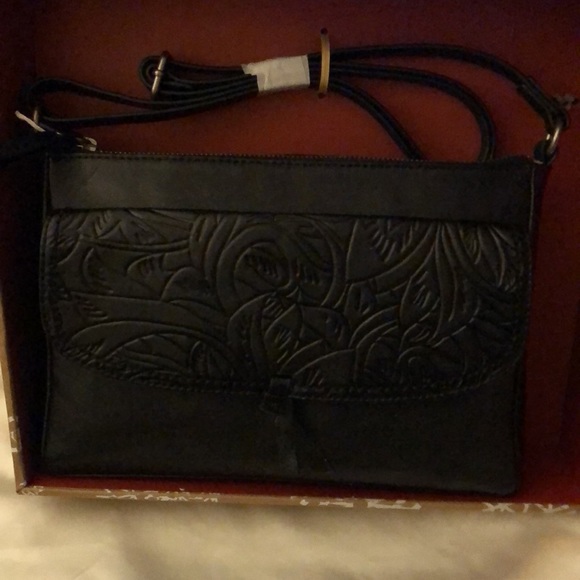 The sak Ventura Small Leather Crossbody Black Onyx Leaf NWT & Box - Picture 11 of 16